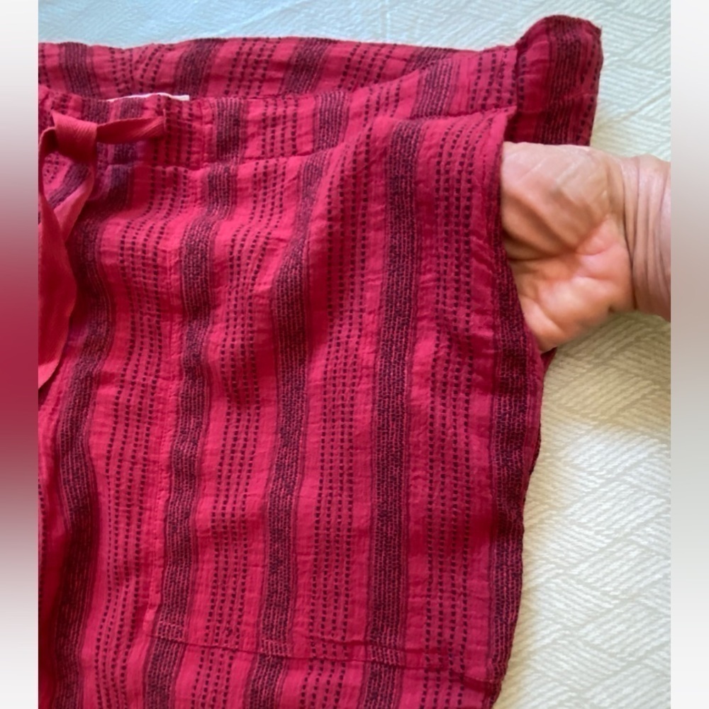 Sundance pants women size small Red drawstrings lined cotton pants NWT - Picture 2 of 10